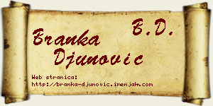 Branka Đunović vizit kartica